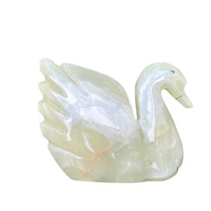 Handmade100% Natural Polished Onyx Swan/Duck Figurine