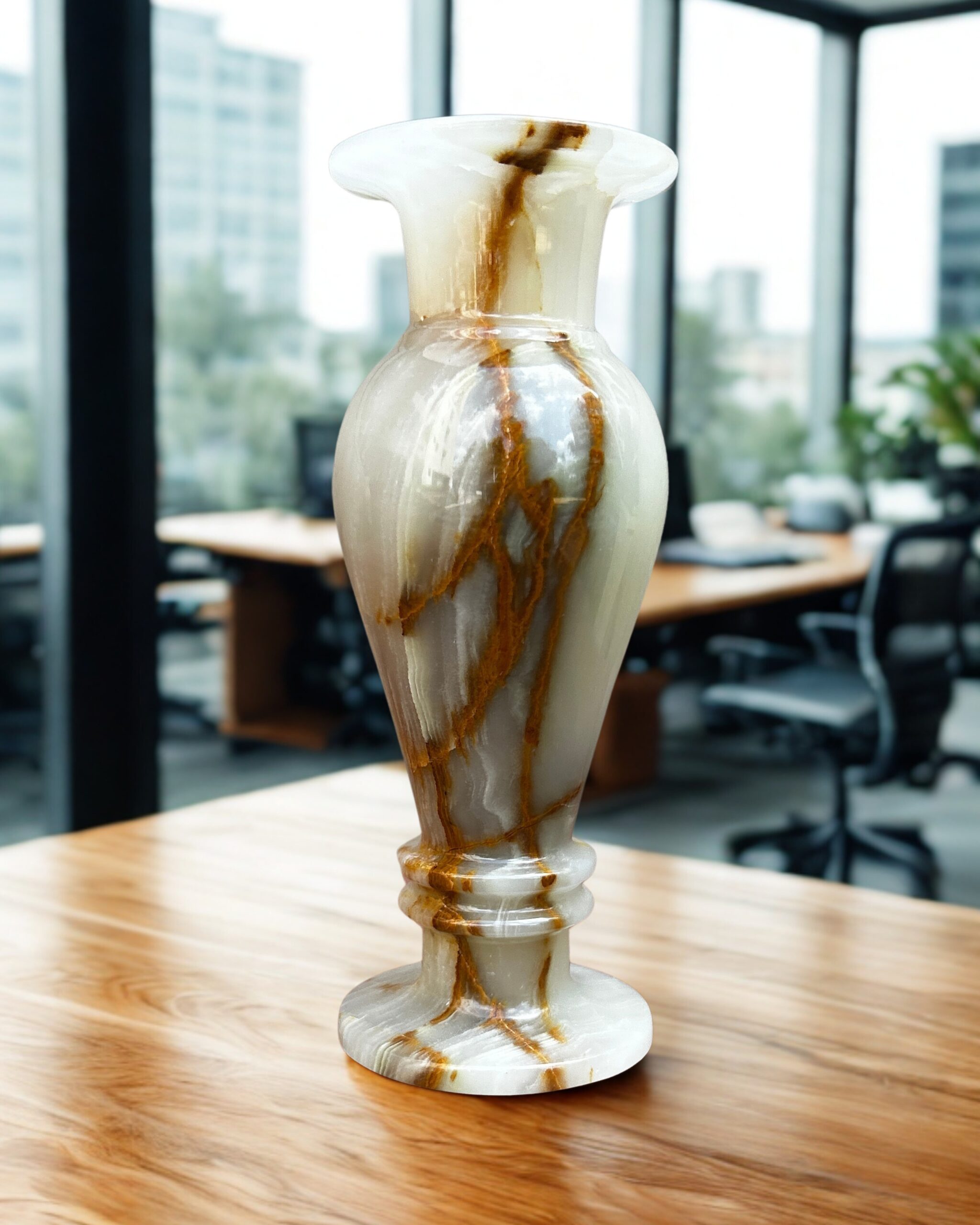 Hand-Carved Pure Natural Onyx Vase – Decorative Flower Vase - Image 6