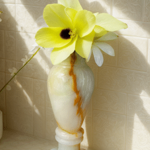 Hand-Carved Pure Natural Onyx Vase – Decorative Flower Vase