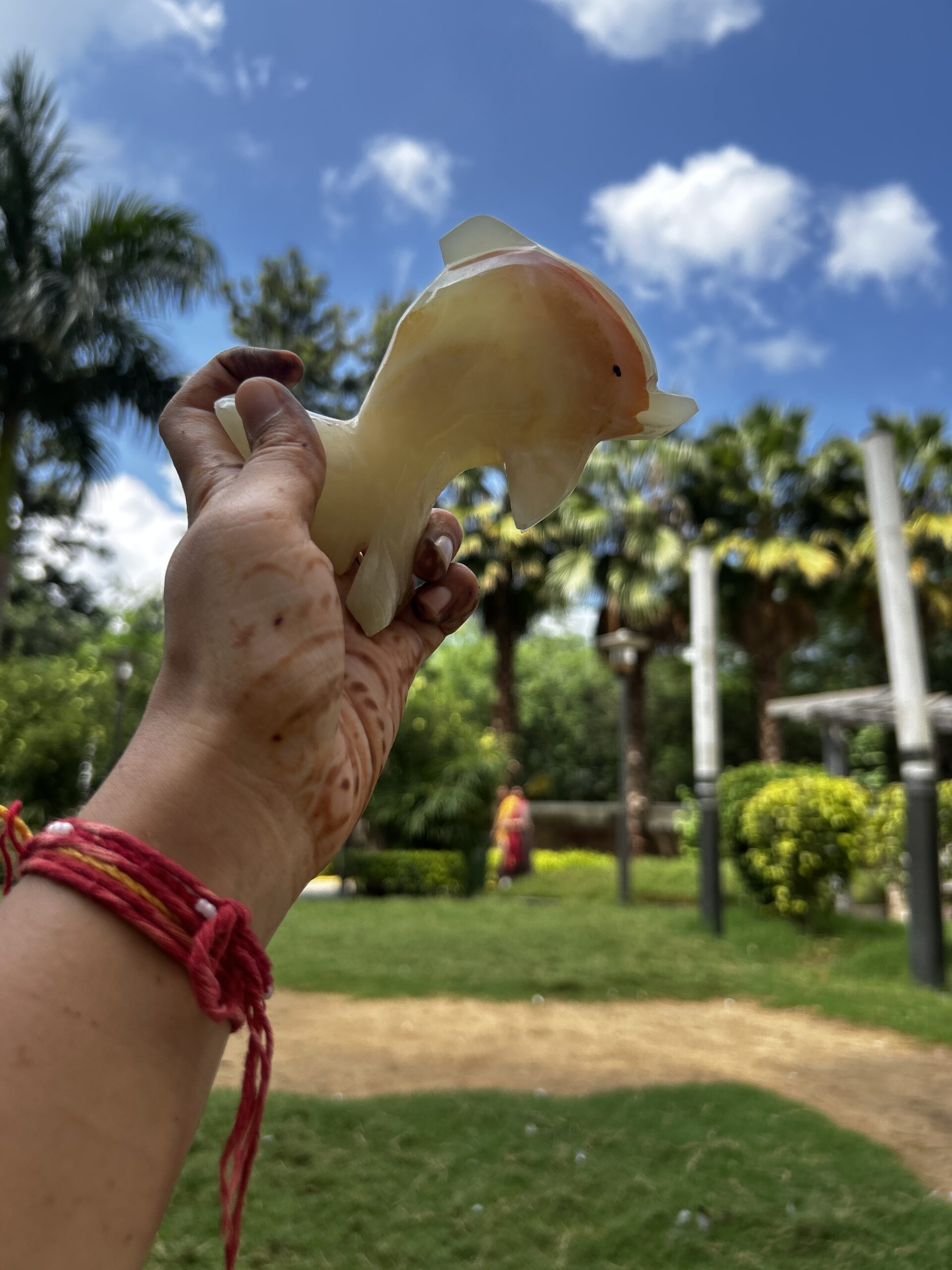 Hand-Carved Onyx Dolphin/Fish Figurine or Table Decor Statue 4" - Image 5