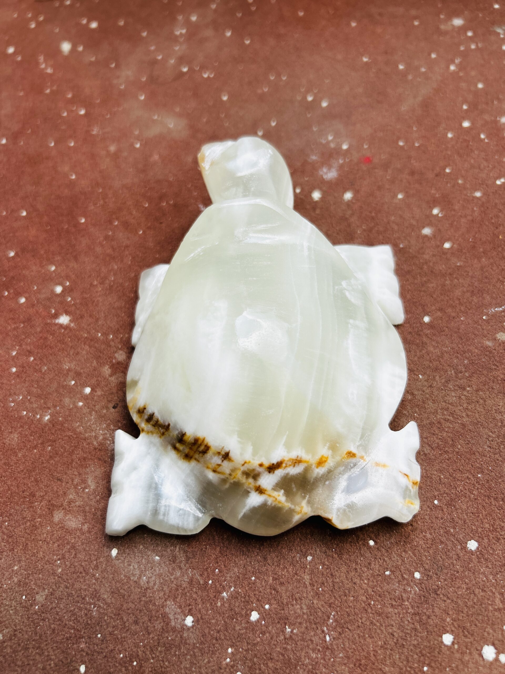 Handcrafted100% Natural Onyx Good Luck Tortoise Figurine 4" - Image 3