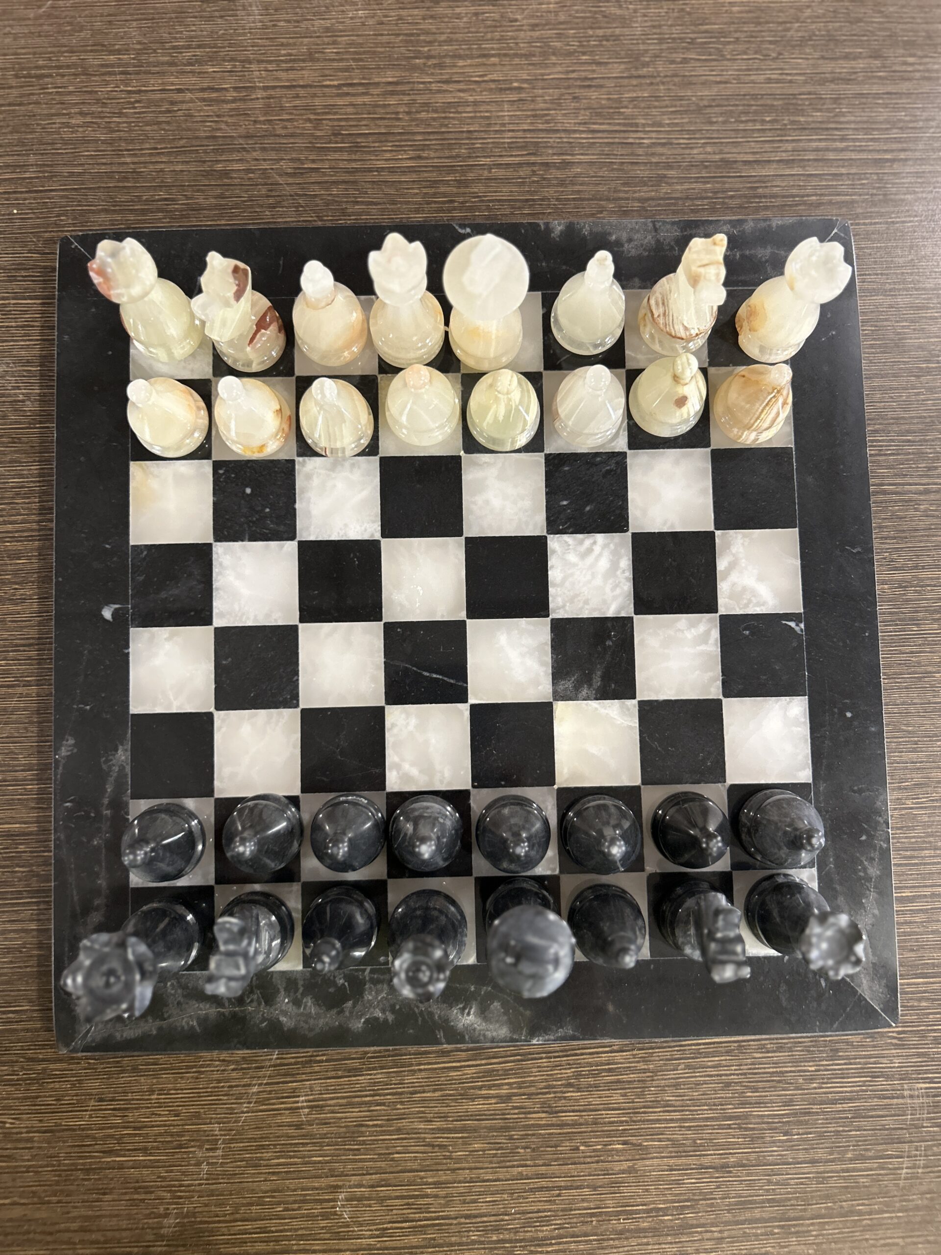 Luxury Onyx Stone Chess Set – Handmade Chess Board with Carved Pieces 12" - Image 7