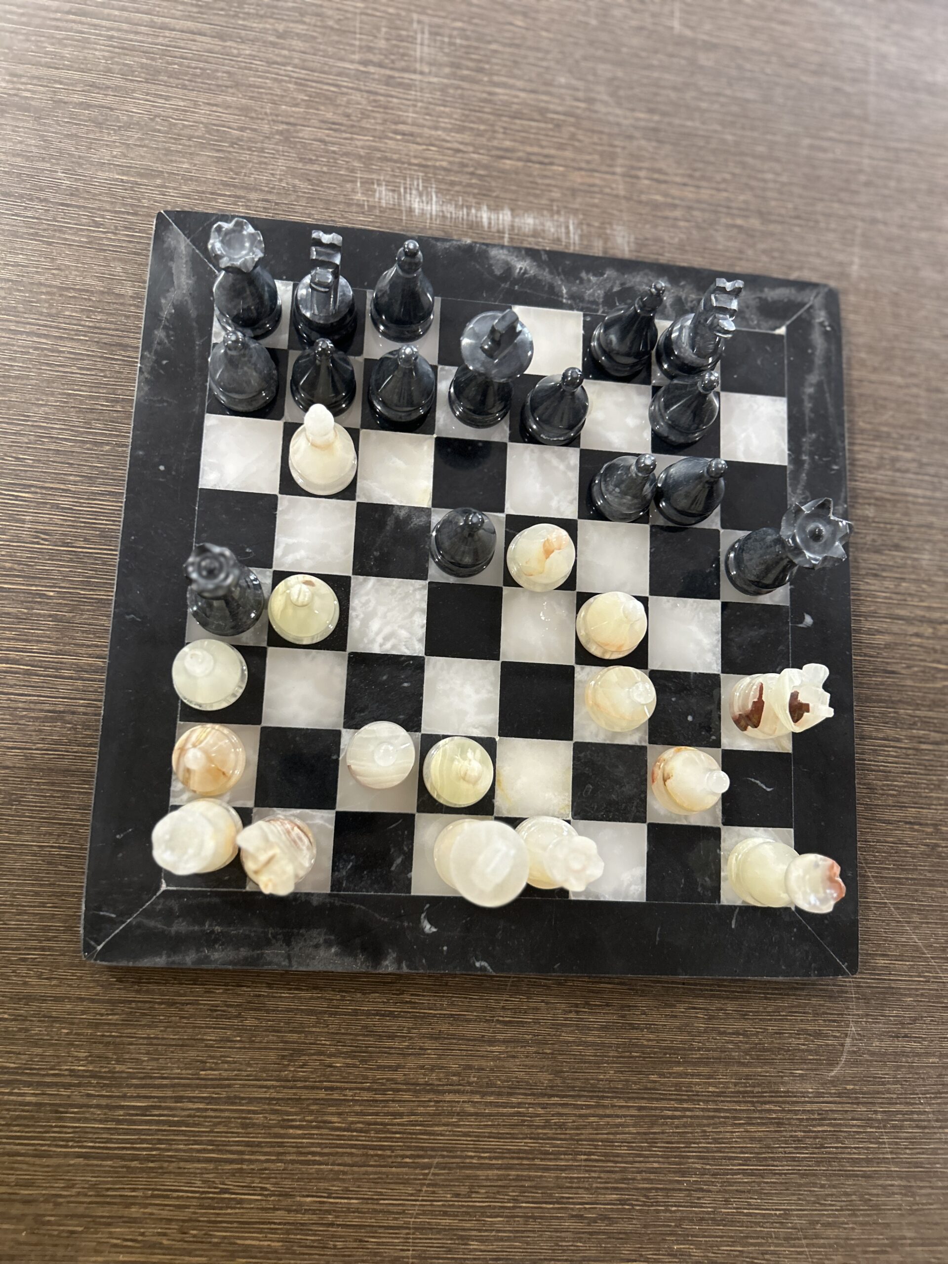 Luxury Onyx Stone Chess Set – Handmade Chess Board with Carved Pieces 12" - Image 5