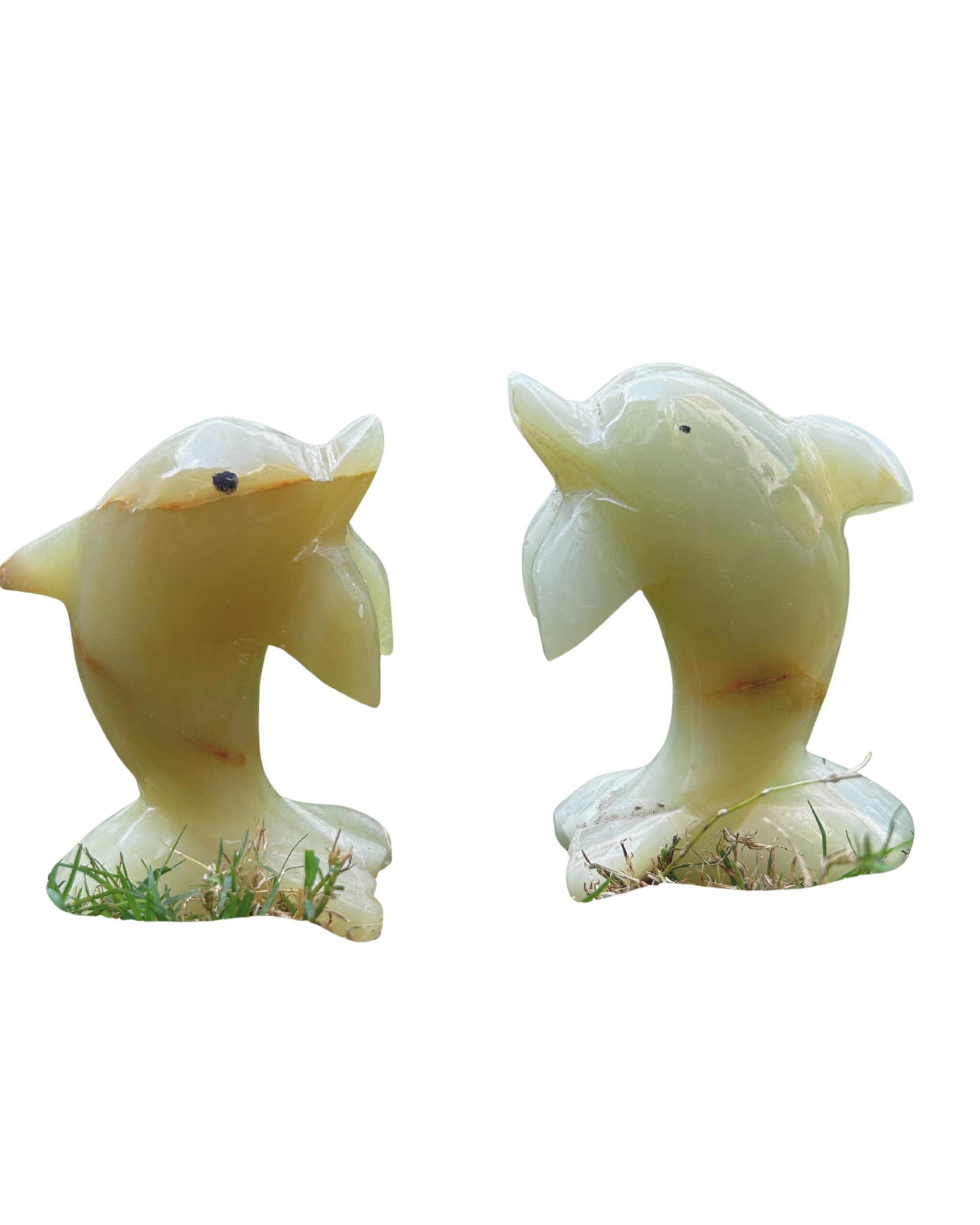 Hand-Carved Onyx Dolphin/Fish Figurine or Table Decor Statue 4" - Image 6