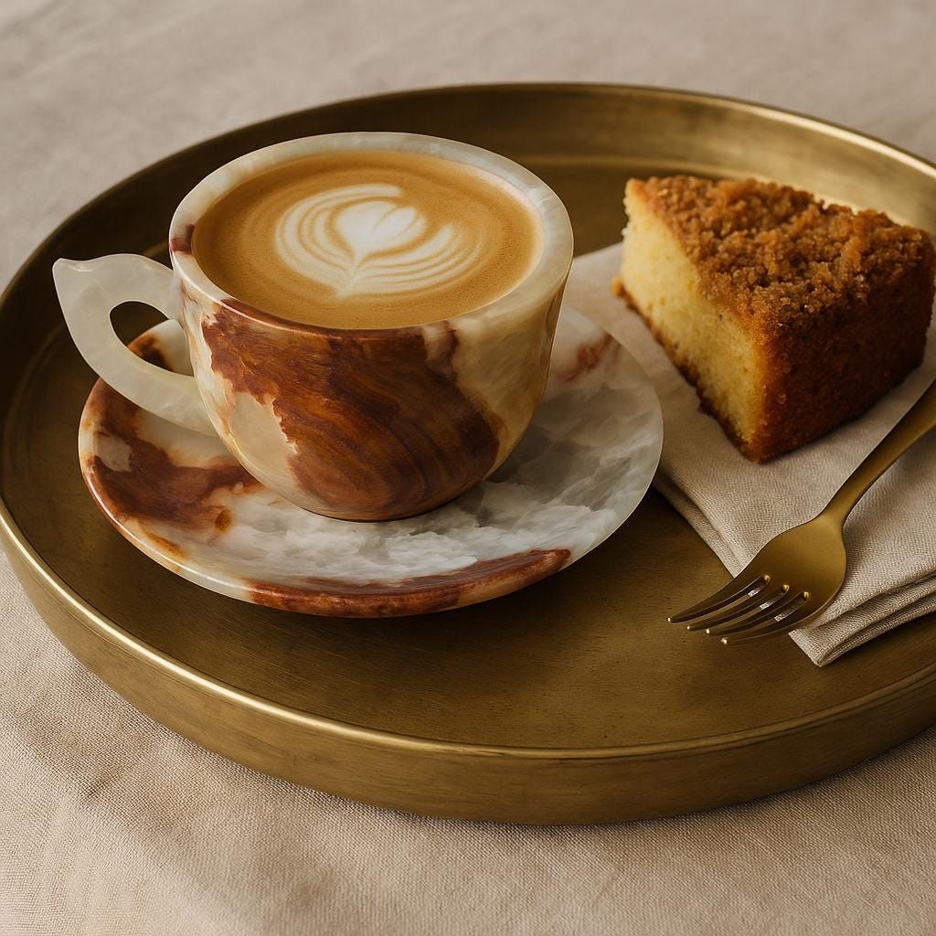 Onyx Marble Tea & Coffee Cup set (Handmade set of 6) - Image 3