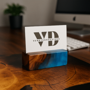 Premium Epoxy/Resin Natural wood visiting card holder