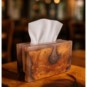Premium Epoxy/Resin and Natural wood mix Tissue/Napkin Holder