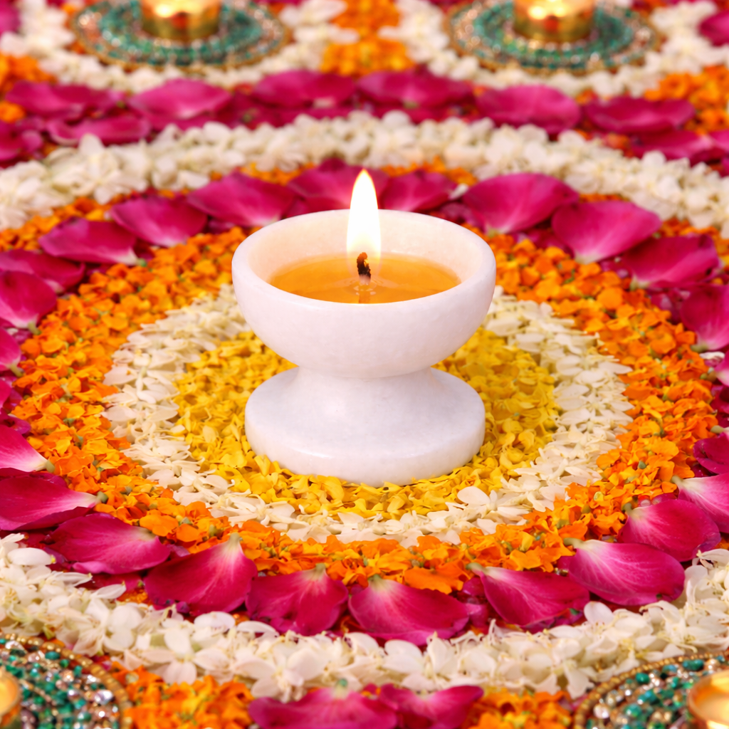 White Marble small Diya/Deepak (Size: 2") - Image 3