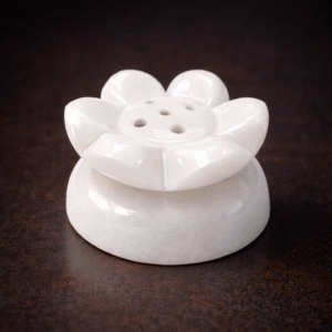 White Marble Lotus Agarbatti stand (Size: 2", Pack of 2)