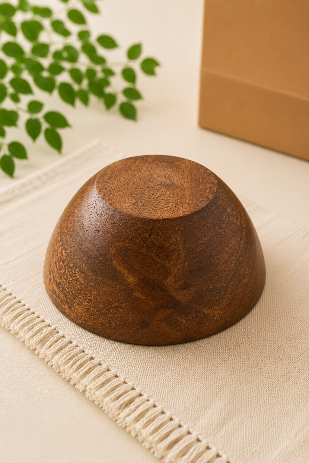 Natural Solid Mango Wood Printed Bowl (6", Medium) - Image 5