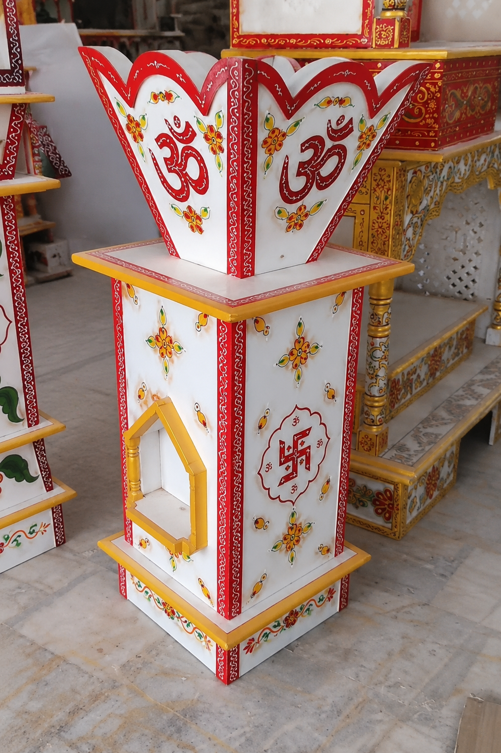 Handcrafted White Makrana Marble Tulsi Planter/Vrindavan | 12 x 12 x 24 Inch - Image 6