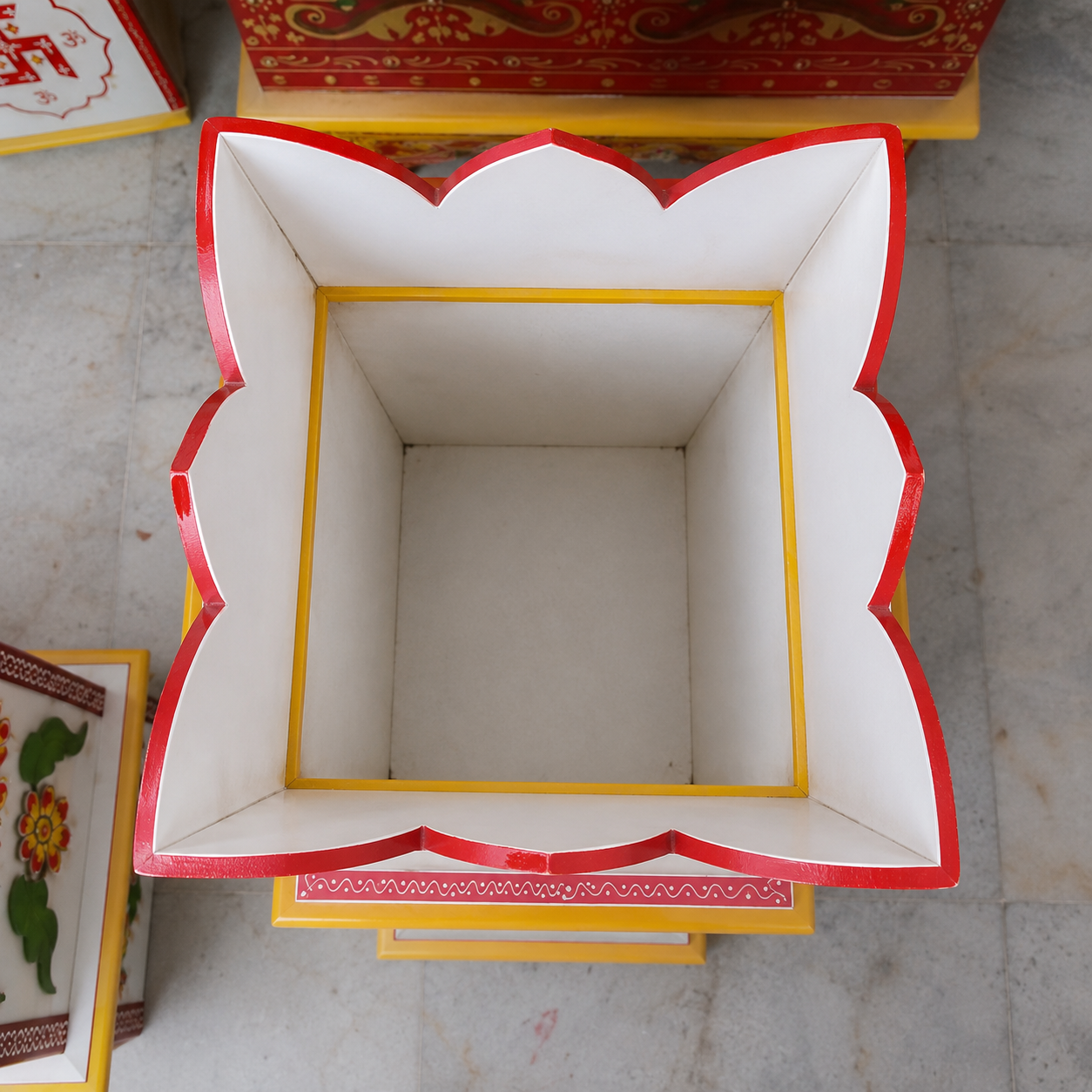 Handcrafted White Makrana Marble Tulsi Planter/Vrindavan | 12 x 12 x 24 Inch - Image 3