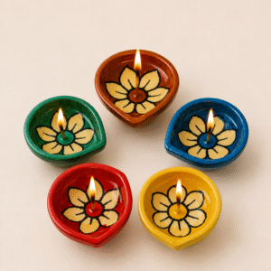 Handcrafted Ceramic Diya/Deepak Set of 5