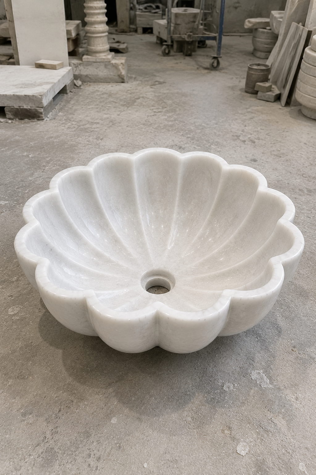 White Marble Washbasin 16" - Image 3