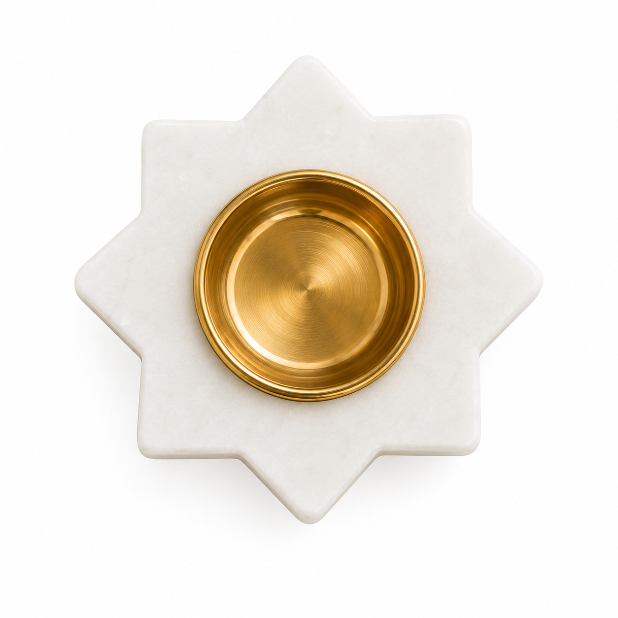 Floral Marble Brass Diya 6 cm - Image 5
