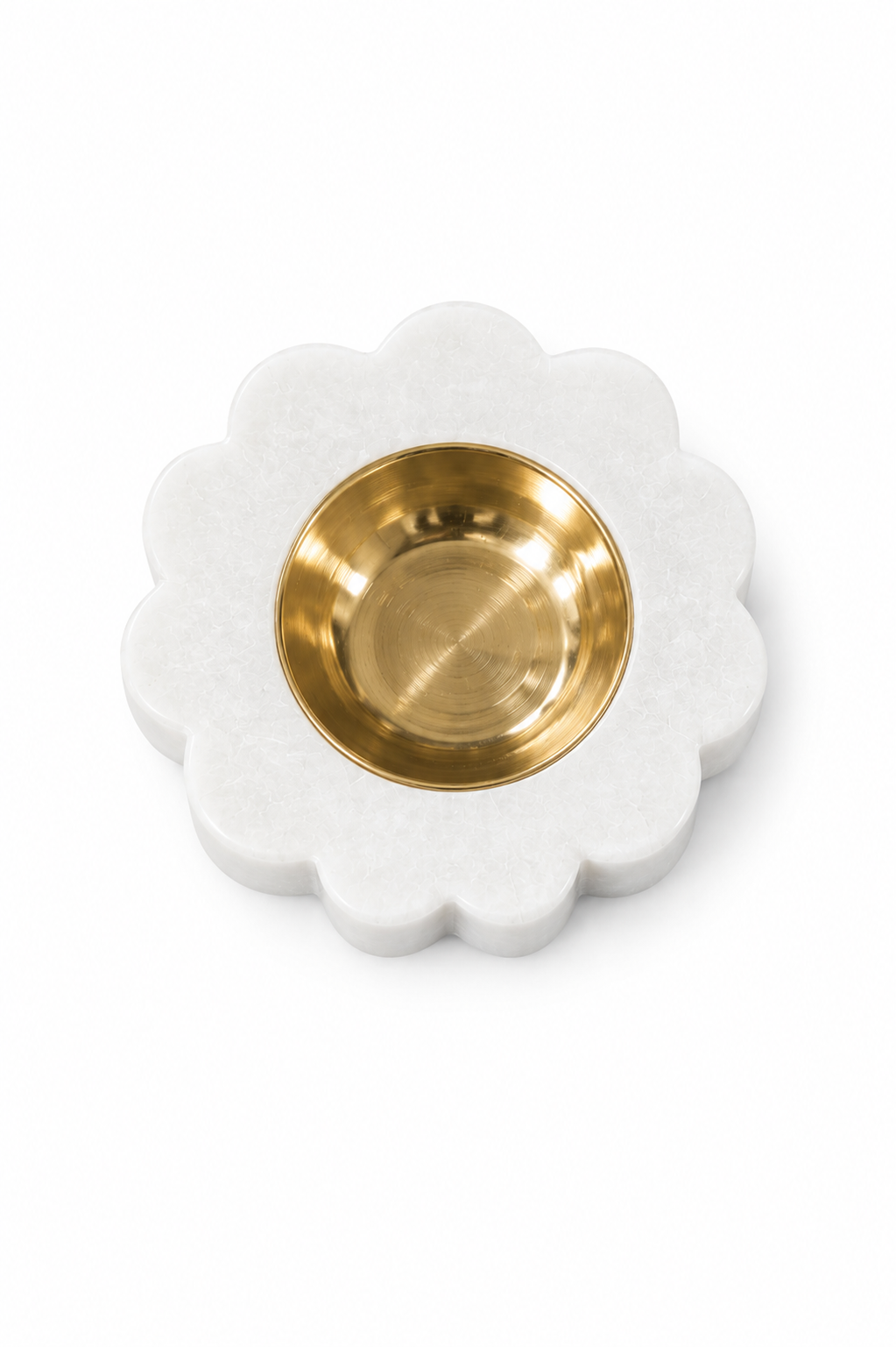 Floral Marble Brass Diya 3" - Image 5
